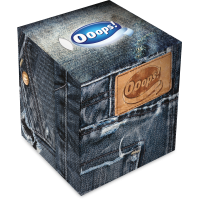 Ooops! Tissue in box, 54 pieces 3-ply, in 4 different designs